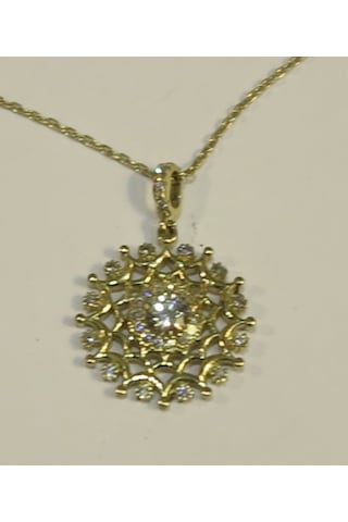 8 Ayar Taşlı Altın Kolye-3.13Gm-42Cm-Zincir Altındır