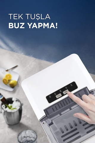 Torima YH16 Beyaz Portatif Taşınabilir Hızlı Buz Yapma Makinası
