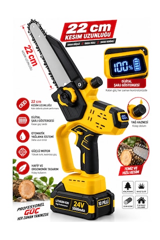 Eisenn Spark Seri 55 Mm Dijital Makas + 22 Cm Otomatik Yağlamalı Dijital Testere +2.2 Mt Teleskop Süper Bahçe Seti