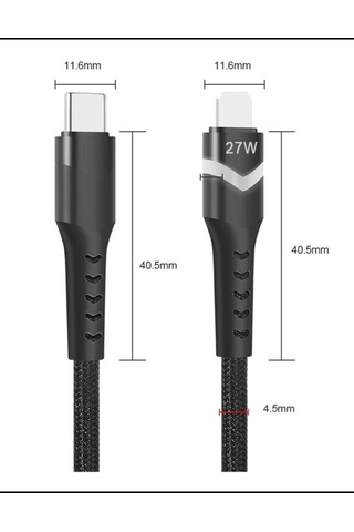 Nr8 iPhone Uyumlu Lightning Kablo 27w Pd Type-c Quick Charge Hızl