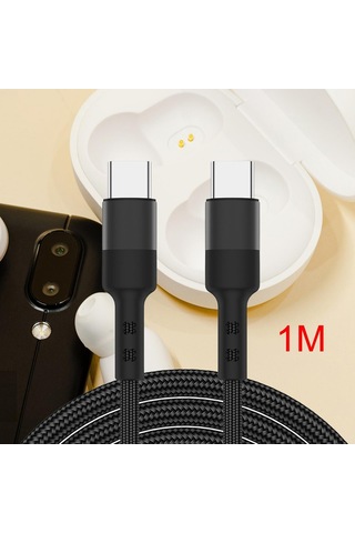 Suntek USB C Veri Kablosu 3.8 MM 100 CM Siyah