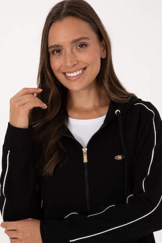 U.S. Polo Assn. Kadın Siyah Fermuarlı Kapüşonlu sweatshirt 50314187-VR046