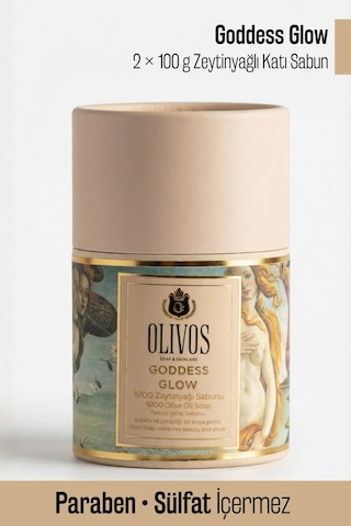 Olivos Goddess Glow %100 Zeytinyağlı El Yapımı Katı Sabun Premium Kutulu 2 100 G Beyaz Sabun