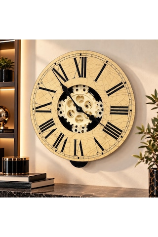 Çarklı Duvar Saati Hy-g069a Sarı