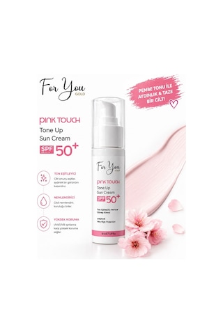 Pink Touch Spf 50 Ton Eşitleyici, Aydınlatıcı Pembe Yüz Güneş Kremi Pa Spf 50