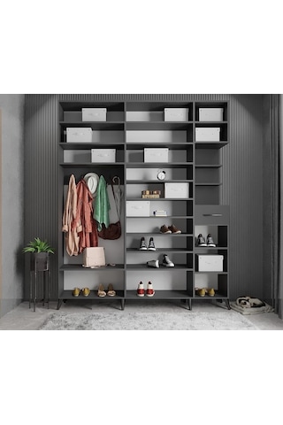 Açelya Portmanto Vestiyer Füme  225cm M10