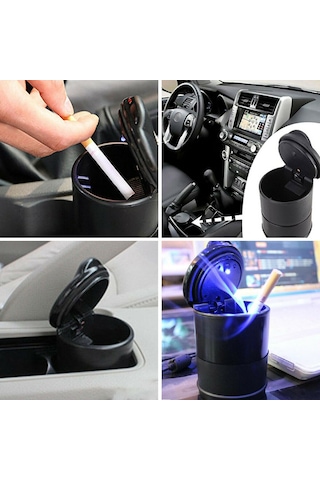 Araç İçi Işıklı Küllük Işıklı Kapaklı Araba Küllüğü Oto Küllük