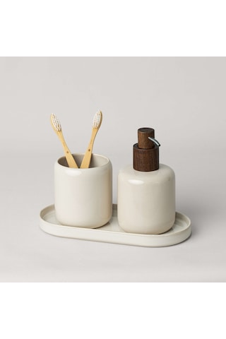 Linens Trina Banyo Tepsisi 25x12x2 Cm Krem Çok Renkli