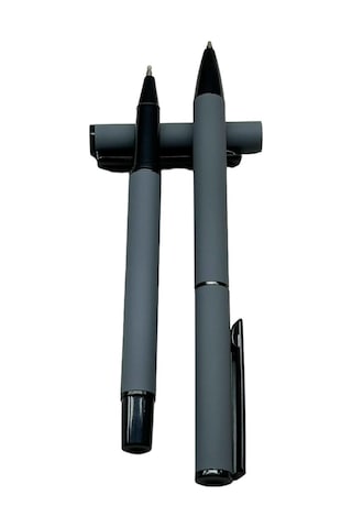 Gri Tükenmez Roller İmza Kalemi İkili Set 1823gr