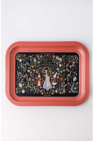 Fairytale Desenli Metal Klasik Tepsi, 23,3 X 30,7 Cm