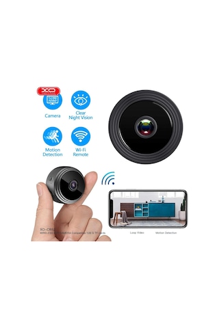 Xo Mini Kablosuz Wi-fi Güvenlik Kamerası 1080p Hd Gece Görüşlü, Hareket Algılamalı, Uzaktan İzleme Destekli