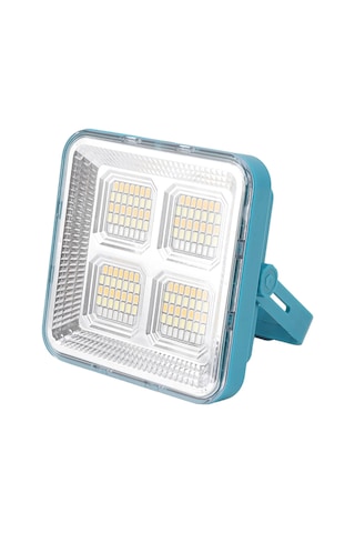 Hp-l02 Solar Taşınabilir Led Kamp Lambası 60w 60 Led Usb Şarjlı Powerbank Özellikli Su Geçirmez Flaşhör 4 Mod Açık Mavi
