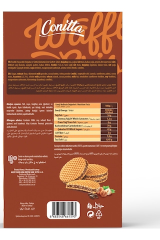 Conitta Waffle Crisps Fındık Kremalı Ve Sütlü Çikolatalı Çıtır Gofret 100 Gr. 2 Adet