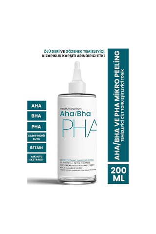 Hydro Solutıon Aha/bha Ve Pha Mikro Peeling Temizleyici Cilt Tonu Eşitleyici Tonik 200 Ml