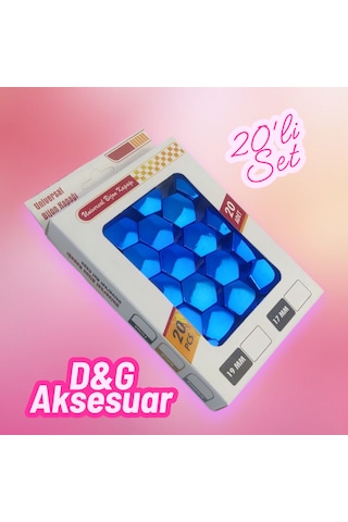 17mm 2cm Düz Parlak Mavi Bijon Kapağı 201iset+aparat