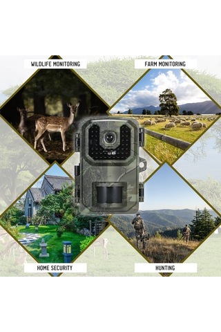 Dancemonkey Avcılık Kamerası Trail Kamera 16mp 4k Su Geçirmez Av Kamerası Gece Görüşlü Yaban Hayatı İzleme İçin Çok Renkli