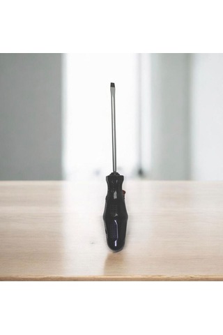 Tekli Tornavida Düz 5 125mm Siyah Renk Mıknatıslı