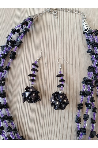 Boncuklu Tasarım Kolye Küpe