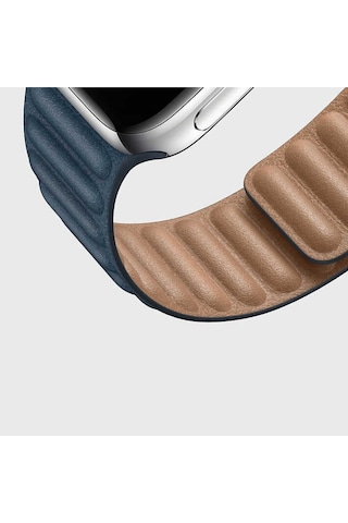 Apple Uyumlu Watch 40mm Krd-34 Deri Kordon Beyaz