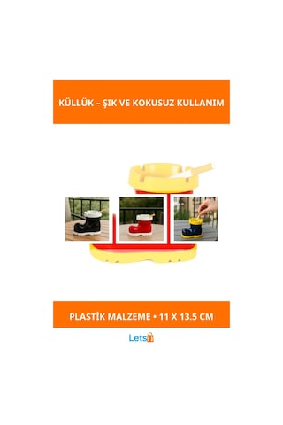 Eğlenceli Bot Tasarımlı Kokusuz Küllük 11x13.5 Cm