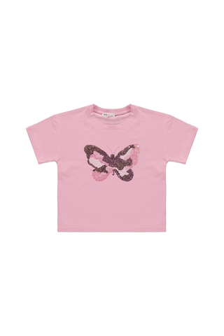 Civil Girls Kız Çocuk Kelebek Nakışlı 6-9 Yaş Takım - Pembe Pembe- Soft Pembe