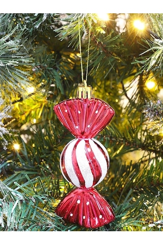 Yılbaşı Ağacı Süsü Şeker Figürlü Ağaç Süsü 11 Cm 2'li Ağaç Süsü