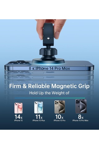 Manyetik Araç Telefon Tutucu, 360 Derece Dönüş - Araba İçin, Araç Telefonu Mıknatısı, Manyetik Araç Telefon Tutucu ⑤