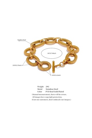 Gümüş Eetit 316l Paslanmaz Çelik Metal Doku Oval Zincir Bileklik Bileklik Kadınlar İçin 18 K Pvd Kaplama Geçiş-klasps Bildirimi Takı Gümüş