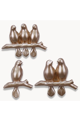 Mary 3'lü Dekoratif Kuş Vizon