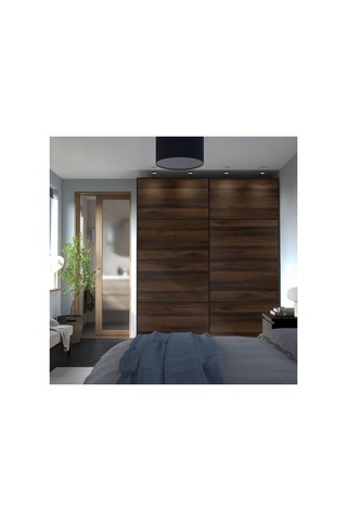 Ikea Mehamn Serisi, Sürgü Kapak, 100x236 Cm, Koyu Kahve-meşe Görünümlü