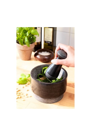 Ikea Ädelsten Mermer Tokmaklı Havan 14 Cm Siyah