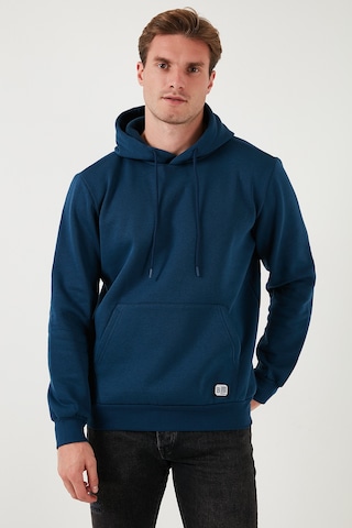 Buratti Regular Fit Kapüşonlu Kanguru Cepli Içi Tüylü Yumuşak Şardonlu Erkek Sweat 5905281 Indigo
