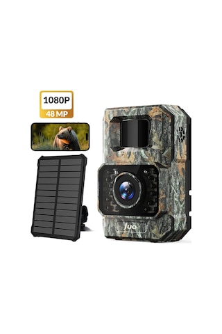 Juo 850ws Güneş Enerjili Fotokapan 48mp Full Hd Wifi Hareket Sensörlü Gece Görüşlü Ip66 Su Geçirmez Kamuflaj