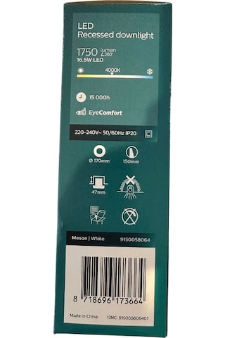 Philips Meson Sıva Altı Led Panel 16,5w 4000k Günışığı Gün Işığı