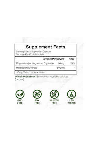 Magnesium Glycinate 500 Mg 240 Kapsül