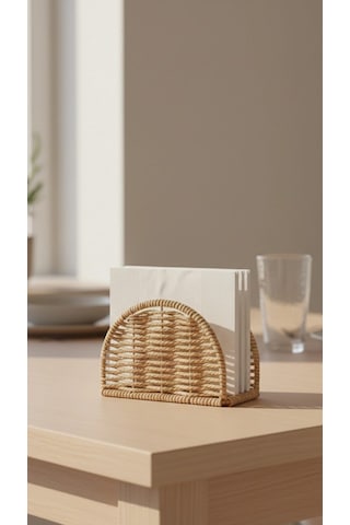 Oval Rattan Peçetelik Mien Doğal, Dekoratif & Sunumluk Açık Kahverengi