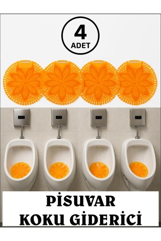 Cozley 4'lü Ekonomik Paket Mango Kokulu Pisuvar Süzgeci - Koku Giderici Sıçratma Önleyici Hijyenik Pisuvar Bloğu