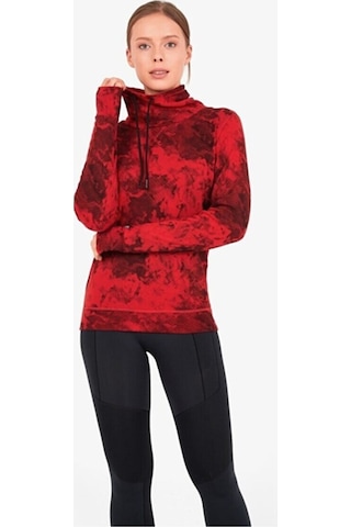 Blackspade 50454 Boğazlı Sweatshirt Kırmızı Kadın