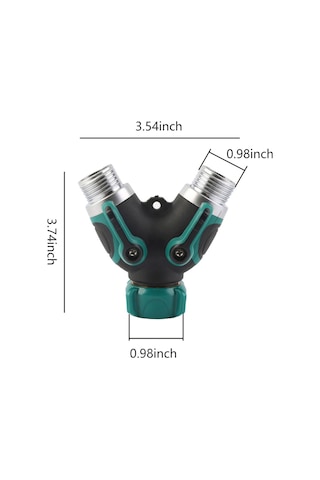 Yaozixa Bahçe Sulama İki Yollu Vana Ayırıcı, Bakır Ve Çinko Alaşımlı, Bağımsız Kontrol Valfleri, 360 Dönebilen Su Kaynağı Bölücü
