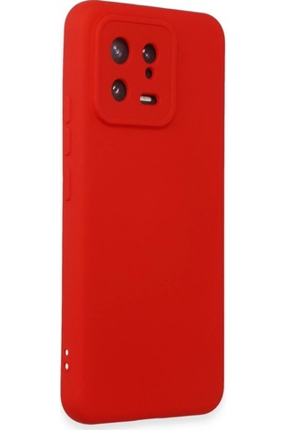Xiaomi Mi 13 Kılıf Nano İçi Kadife Silikon - Kırmızı Düz Renkli