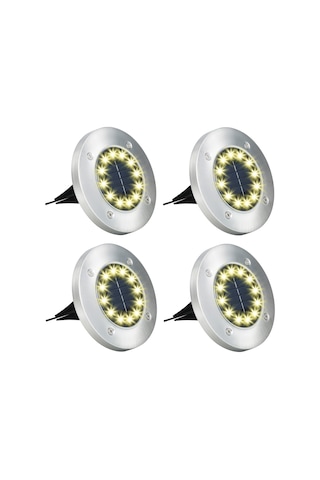 Dofolink 4 Adet Güneş Enerjili Toprak Işığı - 12 Led Bahçe Çim Işığı, Otomatik Açma/kapama, Su Geçirmez, Isınma Beyazı Dahili Pil Diğer