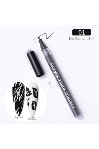 Nail Art Çizim Kalemi Siyah 53542-2