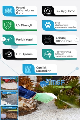 Mgf 5 Litre. Taş, Çakıl, Kabuk Bağlayıcı Sabitleyici Yapıştırıcı Taş Reçinesi 1 Adet