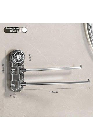 Reedark Banyo İçin Paslanmaz Çelik Döner, Delme Yok Suctionlı Mutfak Havlu Rakası, Çok Amaçlı Duvar Takıklı Depolama Rakası Transparan Gri, 2 Çubuk Diğer