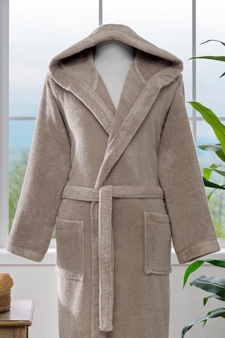 Özdilek Woven Kapüşonlu Bornoz Bej