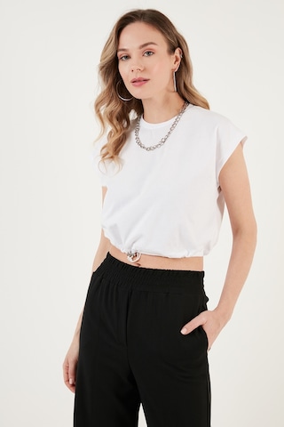 Lela Bisiklet Yaka % 100 Pamuk Crop Bayan T Shirt 5865587 Beyaz