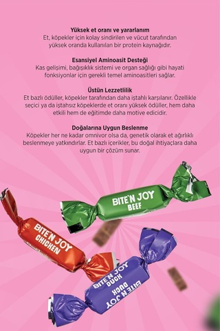 Plus Bite'n Joy Dana Etli, Tavuklu Ve Ördek Etli Köpek Ödül Maması 250 Gram