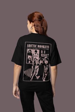 Sevbano Arctic Monkeys Sırt Baskılı Unisex Oversize Müzik Grubu Tişört Siyah