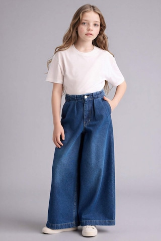 Defacto Wıde Leg Geniş Paça Jean Pantolon Kız Çocuk G9426a826smnm28 Mavi-nm28