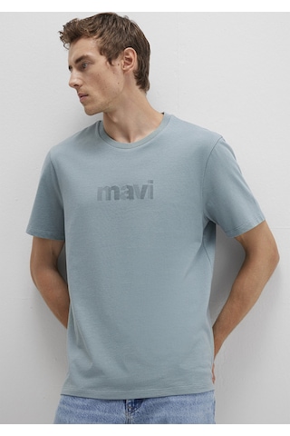 Mavi - Mavi Logo Baskılı Mavi Tişört 0612936-70118 Mavi